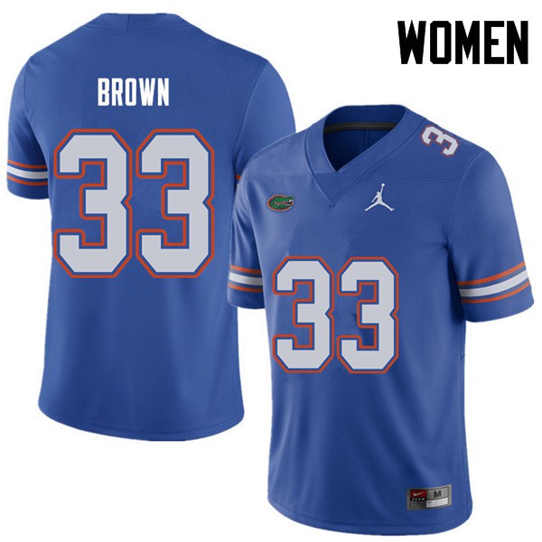 Jordan Brand Women #33 Mack Brown Florida Gators College Football Jerseys Royal